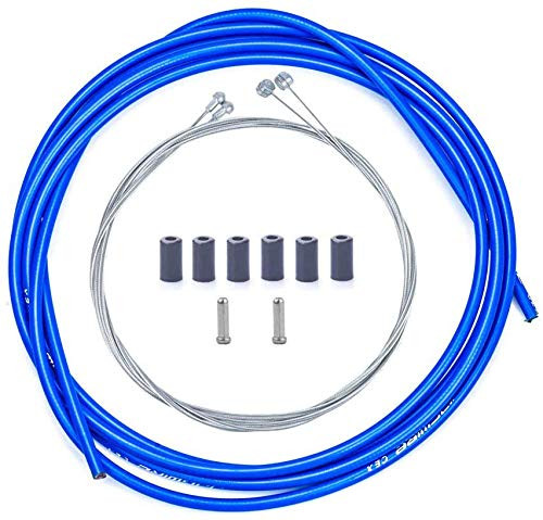 GAKA Bike Brake Cable Housing Set Mountain Bicycle Brake Cable and Housing Kit Brake Cable Wire Replacement Universal Standard for MTB or Road Bikes?Blue?