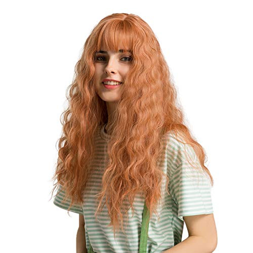 Long Wavy Wig GLAMADOR Women s Orange Wig with BangsLong Fluffy Curly Wace Hair Wig Synthetic Full Replacement Wigs Heat Resistant Fiber Synthetic Cosplay Dating Dress Party Daily Use Wigs 20 Long Wavy Wig GLAMADOR Women s Orange Wig with BangsLong Fluffy Curly Wace Hair Wig Synthetic Full Replacement Wigs Heat Resistant Fiber Synthetic Cosplay Dating Dress Party Daily Use Wigs 20