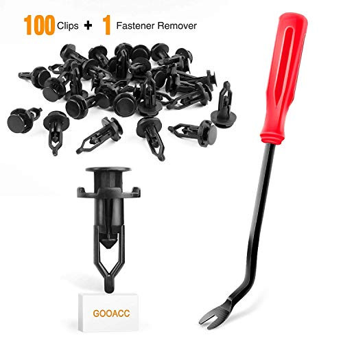 GOOACC 100PCS Nylon Push Type Automotive Clips Rivet Retainer Fender Bumper Fasteners Clips for Toyota  52161 02020 9mm1PC Bonus Fastener Remover