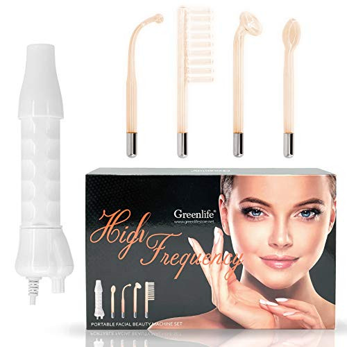 GreenLife High Frequency Facial Machine Portable Handheld High Frequency Wand Skin Tightening Acne Spot Wrinkles Remover Face Beauty Therapy Puffy Eyes Body Care skincare Machine Device HOME SPA GreenLife High Frequency Facial Machine Portable Handheld High Frequency Wand Skin Tightening Acne Spot Wrinkles Remover Face Beauty Therapy Puffy Eyes Body Care skincare Machine Device HOME SPA