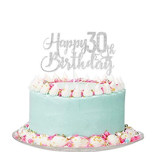Silver Glitter Happy 30th Birthday Cake Topper 30th Birthday Cake Topper 30th Birthday Party Decoration Silver Glitter Happy 30th Birthday Cake Topper 30th Birthday Cake Topper 30th Birthday Party Decoration