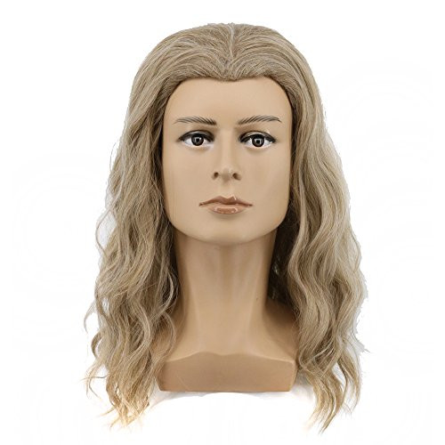 Yuehong Long Blonde Wave Wig Men Party Wig For Cosplay Costume Halloween Hair Wigs