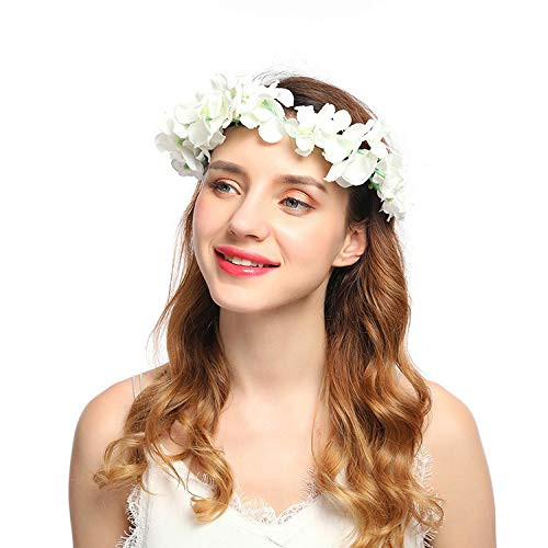 Campsis Sweet Flower Headband White Floral Headpiece Flowers Crown Hair Garland Hairband for Women and Girls Campsis Sweet Flower Headband White Floral Headpiece Flowers Crown Hair Garland Hairband for Women and Girls
