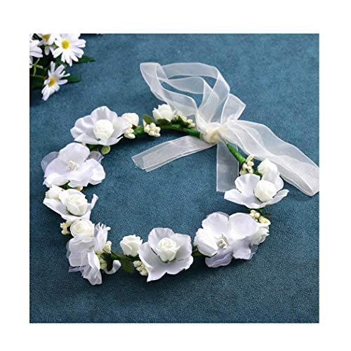 Campsis Sweet Flower Headband Adjustable Flowers Crown Hair Garland Headpiece for Women and Girls White Campsis Sweet Flower Headband Adjustable Flowers Crown Hair Garland Headpiece for Women and Girls White