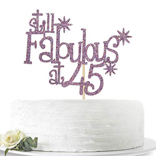 Purple Glitter Still Fabulous at 45 Cake Topper Happy 45th Birthday Cake Decor 45th Birthday Anniversary Party Decoration Purple Glitter Still Fabulous at 45 Cake Topper Happy 45th Birthday Cake Decor 45th Birthday Anniversary Party Decoration