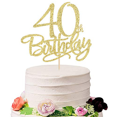 Eiveny Gold Happy 40th Birthday Cake TopperHello 40 Cheers to 40Years40   Fabulous Party Decoration  40th