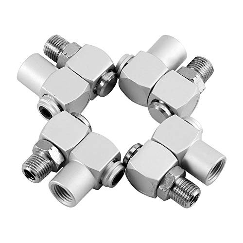 VIFERR Air Hose Adapter 4pcs Set Aluminum 1 4  Universal 360 Swivel Air Hose Connector Industrial Swivel Air Fittings Adapter Tool