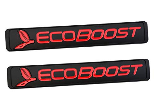 2Pcs EcoBoost Emblems 3D Nameplate Door Fender Tailgate Stickers Replacement for SUV F150 ECOBOOST 2011 2018 Original Size  Red