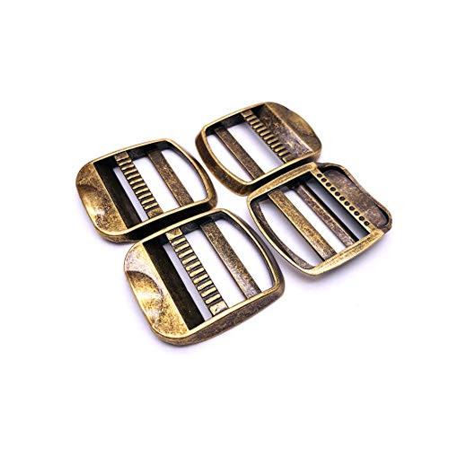Ladder Lock Slider Buckles 1 inch Slide Buckle Zinc Alloy Tri Glide Adjustable Buckle Slides Rectangle Webbing Strap Release Metal Buckle Fasteners Strap Accessories for Backpack 12 Packs 25mm Bronze