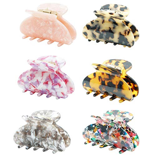 6 Pack Acrylic Hair Claw Clips Tortoise Shell Cellulose Acetate Hair Clip French Design Hair Barrettes No Slip Grip Jaw Hair Claw Clip for Women Girls Hair Accessories 6 Pack Acrylic Hair Claw Clips Tortoise Shell Cellulose Acetate Hair Clip French Design Hair Barrettes No Slip Grip Jaw Hair Claw Clip for Women Girls Hair Accessories