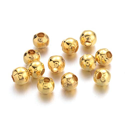 Craftdady 10000Pcs 3mm Mini Round Ball Bead Spacers Golden Metal Tiny Smooth Rondelle Charm Loose Beads for Jewelry Making Hole 12mm Craftdady 10000Pcs 3mm Mini Round Ball Bead Spacers Golden Metal Tiny Smooth Rondelle Charm Loose Beads for Jewelry Making Hole 12mm