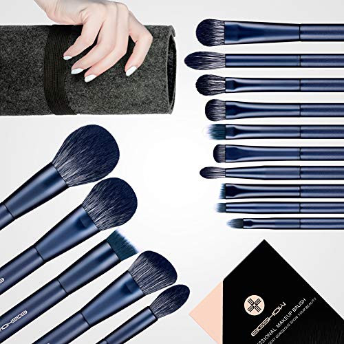 Makeup Brush Set EIGSHOW Professional Makeup Brushes Kit Foundation Powder Concealers Eye Shadows Makeup 15 Piece for Eye Face Liquid Cream Cosmetics Brushes Kit  BLUE