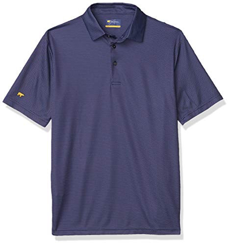 Jack Nicklaus Men s Mini Shadow Jacquard Golf Polo Shirt Peacoat Medium