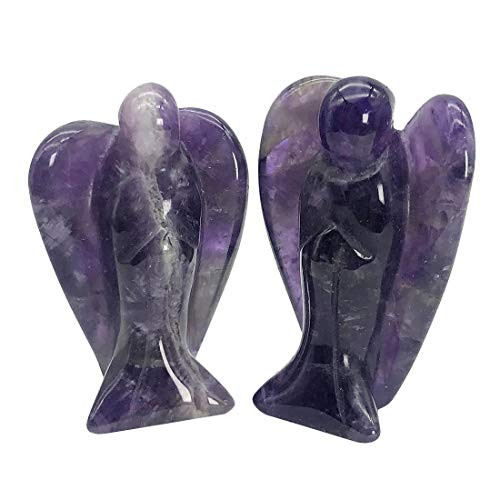 favoramulet 2Pcs Crystal Guardian Angel Statues Hand Carved Healing Crystals Pocket Stone Figurines Decoration 15 Amethyst favoramulet 2Pcs Crystal Guardian Angel Statues Hand Carved Healing Crystals Pocket Stone Figurines Decoration 15 Amethyst