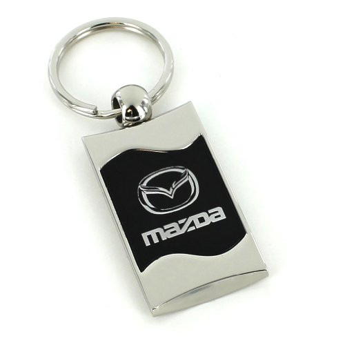 MAZDA BLACK SPUN BRUSHED METAL KEY RING