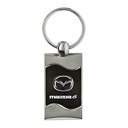 Mazda 6 Black Spun Brushed Metal Key Ring