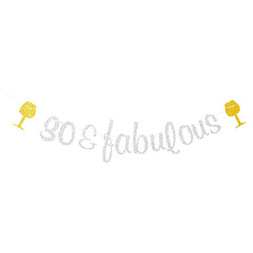 30 Fabulous Banner 30th Anniversary Wedding Birthday Party Decorations Cheers To 30 Years Bunting Sign Silver Glitter 30 Fabulous Banner 30th Anniversary Wedding Birthday Party Decorations Cheers To 30 Years Bunting Sign Silver Glitter