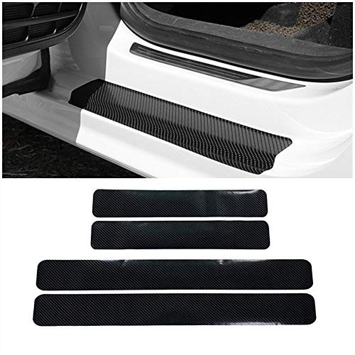 LANZMYAN Door Sill Protector Universal 4D Carbon Fiber Scuff Protective Door Threshold Guard Cover Sticker 4PCS