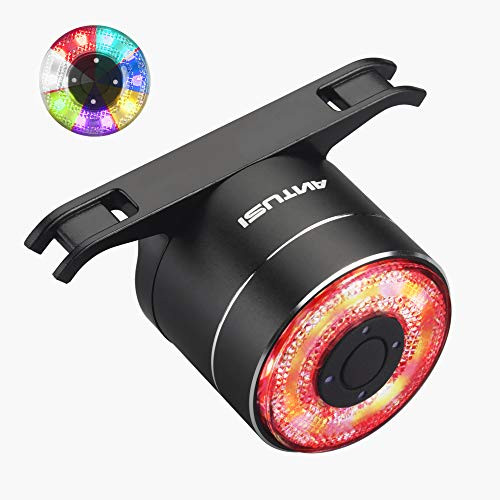 LINGMAI Bike Tail Light Colorful USB Rechargeable IPX5 Waterproof Ultra Bright Bicycle Rear Lights Easy Mount Cycling Safety Warning Taillight High Lumen Bicycle Rear Light