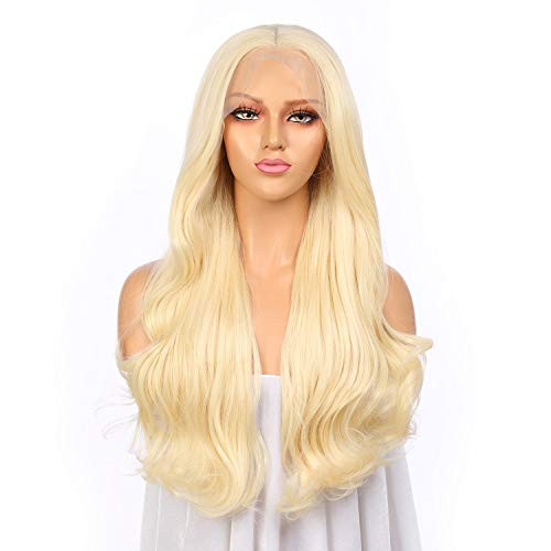 Lisagao Kanekalon Fiber 13x6 Lace Front Wigs Pre Plucked Long Body Wave Real Wigs Natural Heat Resistant Synthetic Wigs for Black Women 613 Blonde Glueless Transparent Lace with Baby Hair Lisagao Kanekalon Fiber 13x6 Lace Front Wigs Pre Plucked Long Body Wave Real Wigs Natural Heat Resistant Synthetic Wigs for Black Women 613 Blonde Glueless Transparent Lace with Baby Hair