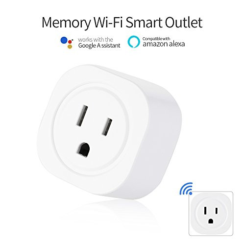 Smart Plug Mini Wireless Wifi Socket Compatible with Amazon Alexa & Google Assistant, No Hub Required, FCC Outlet Enabled Remote Control Smart Socket with Timer Function