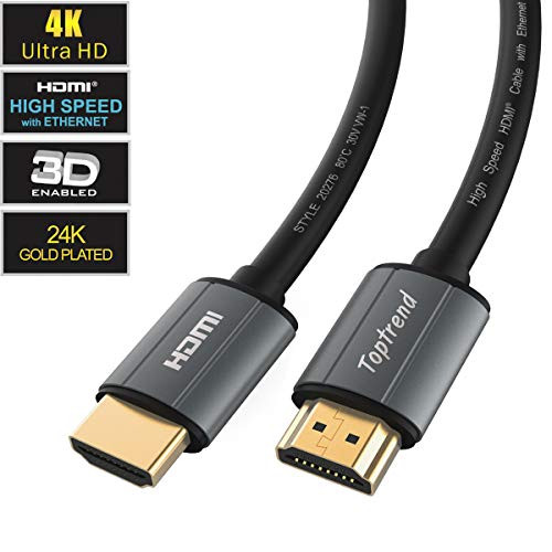 4K HDMI Cable 12ft-HDMI 2.0 Cable 1080p, 3D, 2160p, 4K UHD, HDR, Ethernet and Audio Return(ARC)-CL3 for in-Wall installation-30AWG HDMI Cord for HDTV, Xbox, Blue-ray Player, PS3, PS4, PC
