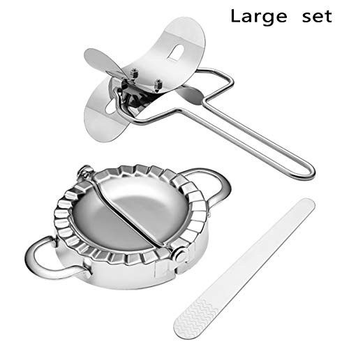 3PCS Dumpling Maker Stainless Steel Dumpling Molds Set Dumpling Skin Wrapper Maker Dumpling Molds Stuffing Spoon Dough Press Slicer Cutter Chinese Dumpling Ravioli Empanada Press Pie Mold Large 3PCS Dumpling Maker Stainless Steel Dumpling Molds Set Dumpling Skin Wrapper Maker Dumpling Molds Stuffing Spoon Dough Press Slicer Cutter Chinese Dumpling Ravioli Empanada Press Pie Mold Large