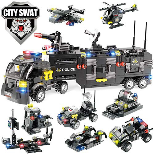 City Police City Police Mobile Command Center Truck Building Kit with Cop Cars Patrol Boat and Police Helicopter Storage Box with Baseplate Lid Gift for Kids Boys and Girls Aged 6 12 1267 Pieces City Police City Police Mobile Command Center Truck Building Kit with Cop Cars Patrol Boat and Police Helicopter Storage Box with Baseplate Lid Gift for Kids Boys and Girls Aged 6 12 1267 Pieces