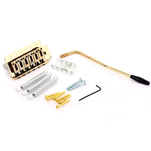 Musiclily 525mm Guitar Tremolo Bridge Assembly System Set for Fender Stratocaster Strat Guitar ReplacementGold