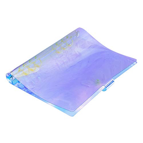 AUEAR A5 6 Ring Rainbow Clear Binder Covers Soft PVC Notebook Round Ring Binder Cover Protector Loose Leaf Folde for Ring Bound Planner Page