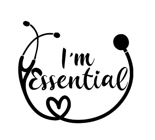 I m Essential Stethoscope Healthcare MKR Decal Vinyl Sticker Cars Trucks Vans Walls Laptop Black 55 x 49 in MKR1271 I m Essential Stethoscope Healthcare MKR Decal Vinyl Sticker Cars Trucks Vans Walls Laptop Black 55 x 49 in MKR1271