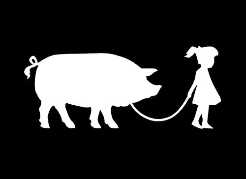 Girl Walking Pig Funny MKR Decal Vinyl Sticker Cars Trucks Vans Walls Laptop White 55 x 23 in MKR1316 Girl Walking Pig Funny MKR Decal Vinyl Sticker Cars Trucks Vans Walls Laptop White 55 x 23 in MKR1316