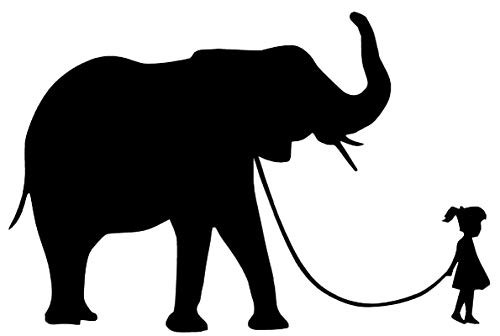 Girl Walking Elephant Funny MKR Decal Vinyl Sticker Cars Trucks Vans Walls Laptop Black 75 x 50 in MKR1418 Girl Walking Elephant Funny MKR Decal Vinyl Sticker Cars Trucks Vans Walls Laptop Black 75 x 50 in MKR1418