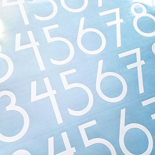Modern Style Die Cut Vinyl Numbers  2 inch Matte White