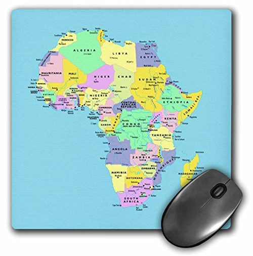 3dRose Mouse Pad Colorful Map of Africa On Blue Background   8 by 8 Inches  mp 219448 1