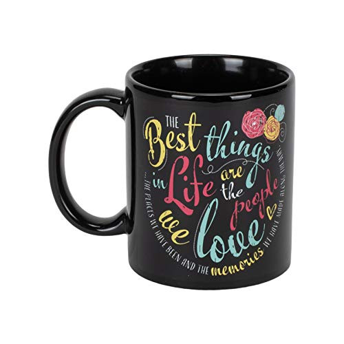 The Best Things In Life Teal 11 Ounce Ceramic Stoneware Novelty Coffee Mug
