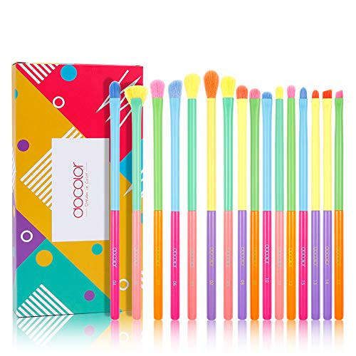 Docolor Eyeshadow Brushes 16 Pieces Colorful Eyeshadow Brush Set Professional Eye Makeup Brush Set Eye Shadow Concealer Eyebrow Eyelash Eye Liners Blending Cosmetic Brushes with Premium Wooden Handles Docolor Eyeshadow Brushes 16 Pieces Colorful Eyeshadow Brush Set Professional Eye Makeup Brush Set Eye Shadow Concealer Eyebrow Eyelash Eye Liners Blending Cosmetic Brushes with Premium Wooden Handles
