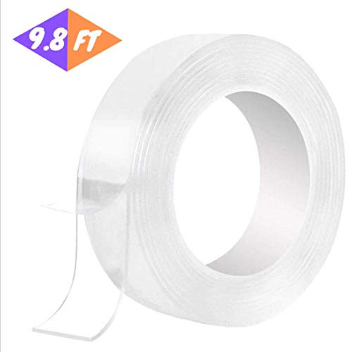 TGY Nano Tape Double Sided Tape Transparent Traceless Nano Tape Poster Tape Transparent Removable Washable Adhesive Sticky Rug Gripper Mat Pads for Mounting Carpet   98FT