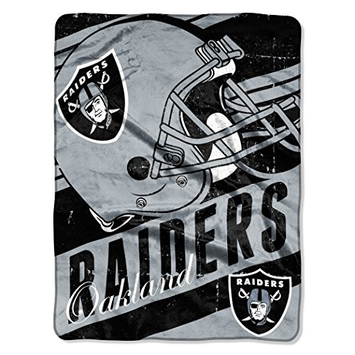 Officially Licensed NFL Oakland Raiders  Deep Slant  Micro Raschel Throw Blanket 46  x 60  Multi Color