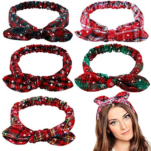 Christmas Headbands for Women Boho Bow Headband for Women Paisley Bandana Knot Headwrap Turban Headband Retro Elastic Rabbit Ear Hairband for Girls and Women5 Pack Christmas Headbands for Women Boho Bow Headband for Women Paisley Bandana Knot Headwrap Turban Headband Retro Elastic Rabbit Ear Hairband for Girls and Women5 Pack
