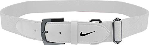 Nike Youth Baseball Belt 20  White Black OneSizeFitsMost