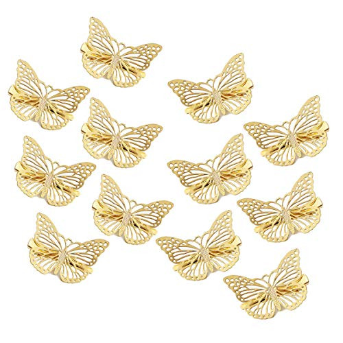 OBTANIM Butterfly Hair Clips 12 Pcs Cute Metal Butterfly Hair Claw Pins Barrettes Accessories for Girls and Women Gold OBTANIM Butterfly Hair Clips 12 Pcs Cute Metal Butterfly Hair Claw Pins Barrettes Accessories for Girls and Women Gold