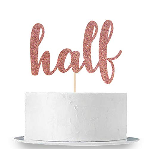 Half 1 2 Birthday Cake Topper Rose Gold Glitter Baby 6 Months Cake Topper Half Anniversary Baby Shower Party Decorations Half 1 2 Birthday Cake Topper Rose Gold Glitter Baby 6 Months Cake Topper Half Anniversary Baby Shower Party Decorations