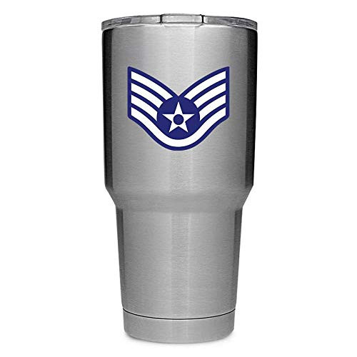 DHDM Designs USAF E5 SSgt Staff Sergeant Air Force 3 Inch Rank 2 Pack Premium Quality Vinyl Decal Tumbler Stickers   Stickers ONLY Cup NOT Included   Laminated with UV Protective Laminate   PD3104