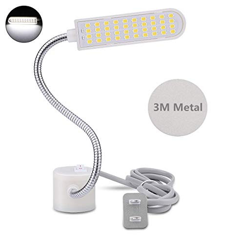 harmiey Sewing Machine Light (40LED) 8W Gooseneck Work Light with Magnetic Mounting Base White Soft Light for Lathes Drill Presses Workbenches