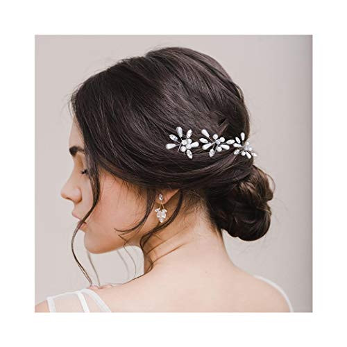 Campsis Peral Bridal Wedding Hair Pins Silver Crystal Hairpin Rhinestones Flower Bride Hair Accessories for Women and Girls Pack of 3   Silver Campsis Peral Bridal Wedding Hair Pins Silver Crystal Hairpin Rhinestones Flower Bride Hair Accessories for Women and Girls Pack of 3   Silver
