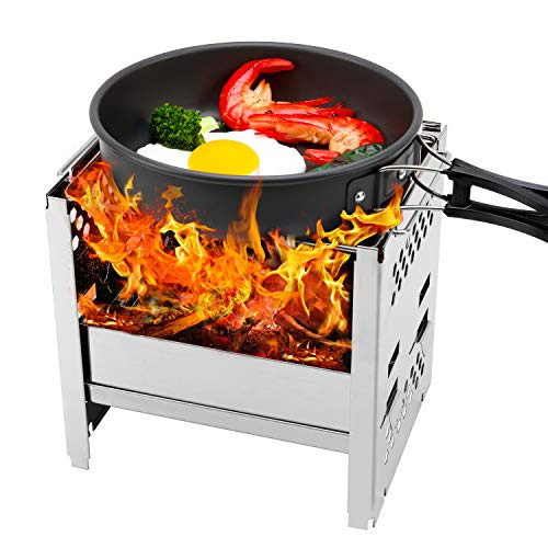 GALMAXS7 Camping Stove Wood Burning Stove Folding Camp Stove BackpackingPotable Mini Camping Stove Stainless Steel Backpacking Stove for Camping Hiking Outdoor Picnic BBQ Survival GALMAXS7 Camping Stove Wood Burning Stove Folding Camp Stove BackpackingPotable Mini Camping Stove Stainless Steel Backpacking Stove for Camping Hiking Outdoor Picnic BBQ Survival
