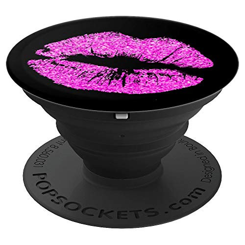 Pink Lips Lipstick Kiss PopSockets Grip and Stand for Phones and Tablets