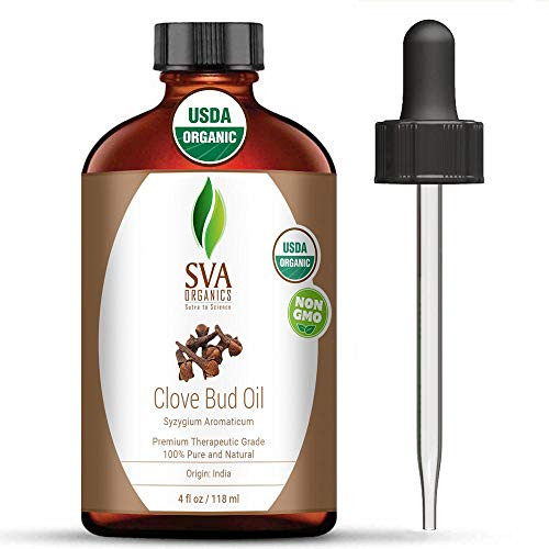 SVA Organics Clove Bud Essential Oil 4 Oz Organic USDA 100 Pure Natural Undiluted Premium Therapeutic Grade Oil For Skin Teeth Diffuser Aromatherapy SVA Organics Clove Bud Essential Oil 4 Oz Organic USDA 100 Pure Natural Undiluted Premium Therapeutic Grade Oil For Skin Teeth Diffuser Aromatherapy