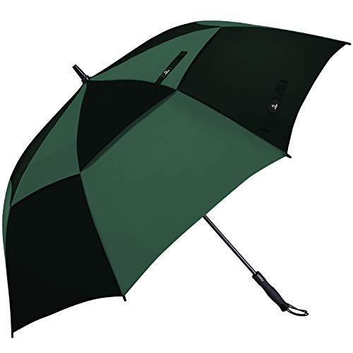 Prospo Golf Umbrella 58 inch Large Auto Open Windproof Oversized Stick Vented Umbrellas Black Dark Green